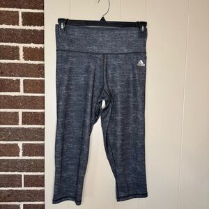 adidas Climalite Hi-Rise Capri Leggings Womens Activewear Pants Gray Size Med